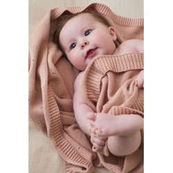 COUVERTURE 75X100-TRICOT ROSE