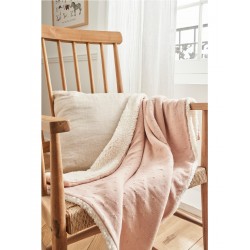 COUVERTURE 75X100-SHERPA ROSE