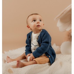CARDIGAN TRICOT BLEU