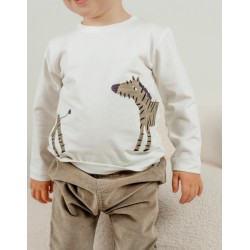 TSHIRT FUNNY ZEBRA ECRU